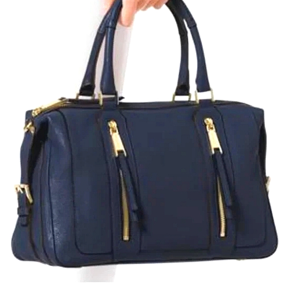 Michael Kors Navy Blue Leather Julia Handbag